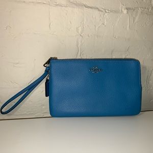coach double zip wristlet (large)